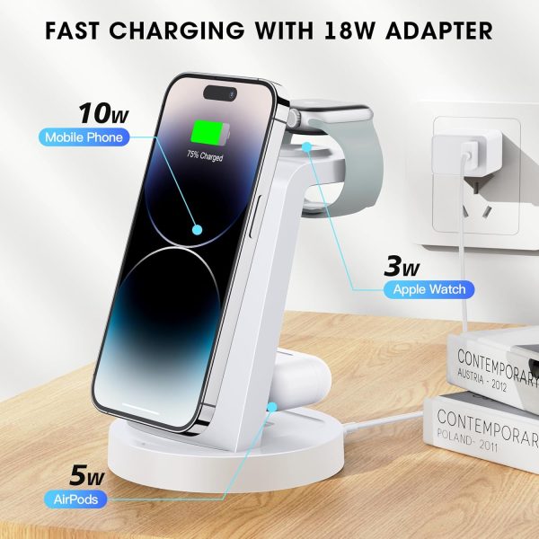 3 in 1 Charging Station for iPhone - Wireless Charger for Apple Products Multiple Devices - Charging Dock Stand for AirPods (for iPhone 16 15 14 13 pro 12 11 X Max) - Image 4