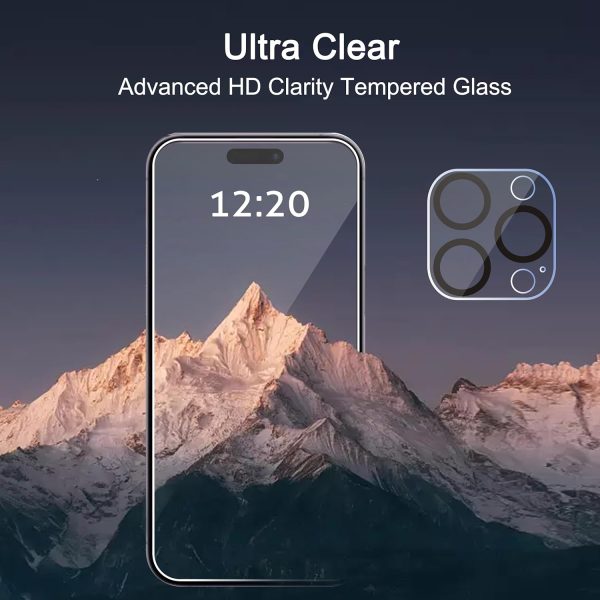 Ailun 3 Pack Screen Protector for iPhone 15 Pro Max [6.7 inch] + 3 Pack Camera Lens Protector with Installation Frame,Sensor Protection,Dynamic Island Compatible,Case Friendly Tempered Glass Film - Image 5