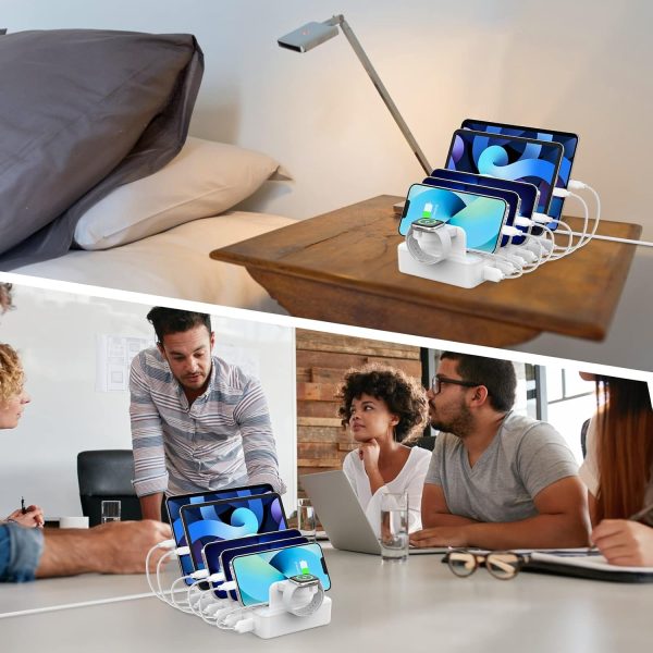 CREATIVE DESIGN Charging Station for Multiple Devices,50W 6 Ports Charging Dock with 6 Cables Compatible with Cellphone,Tablet, Kindle, Apple Watch and Other Electronic - Image 6