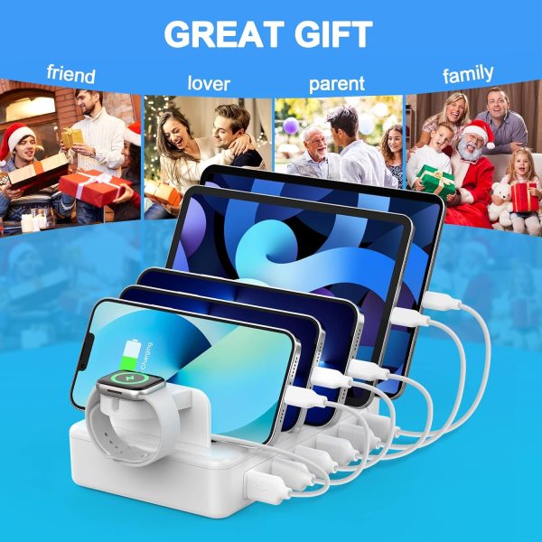 CREATIVE DESIGN Charging Station for Multiple Devices,50W 6 Ports Charging Dock with 6 Cables Compatible with Cellphone,Tablet, Kindle, Apple Watch and Other Electronic - Image 7