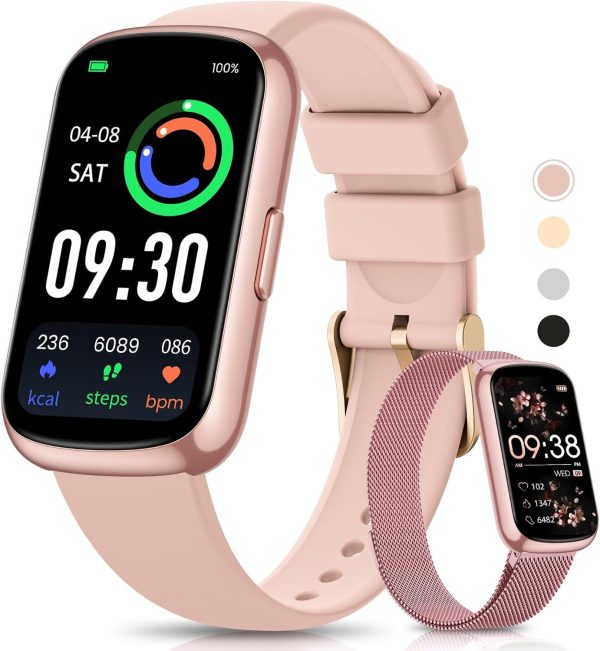 Fitness Tracker with 24/7 Heart Rate, Blood Oxygen Blood Pressure Sleep Monitor, Activity Trackers 5 ATM Waterproof,Step Calorie Counter Pedometer Health Smart Watch for Women Men