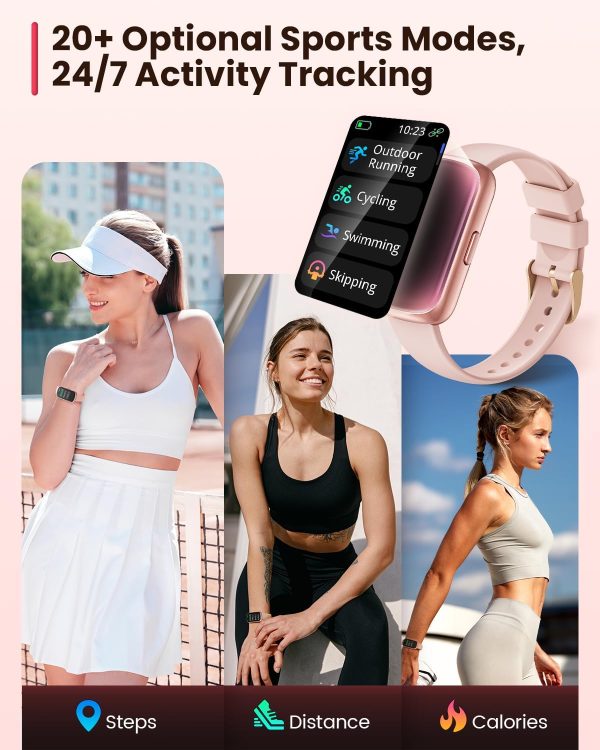 Fitness Tracker with 24/7 Heart Rate, Blood Oxygen Blood Pressure Sleep Monitor, Activity Trackers 5 ATM Waterproof,Step Calorie Counter Pedometer Health Smart Watch for Women Men - Image 3