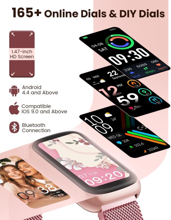 Fitness Tracker- Smart Watches for Women Men with 24/7 Heart Rate Monitor Blood Oxygen Sleep Tracker, Waterproof Fitness Watch, Activity Smartwatch for Android iPhone, Calorie Distance Pedometer, Gift - Image 7