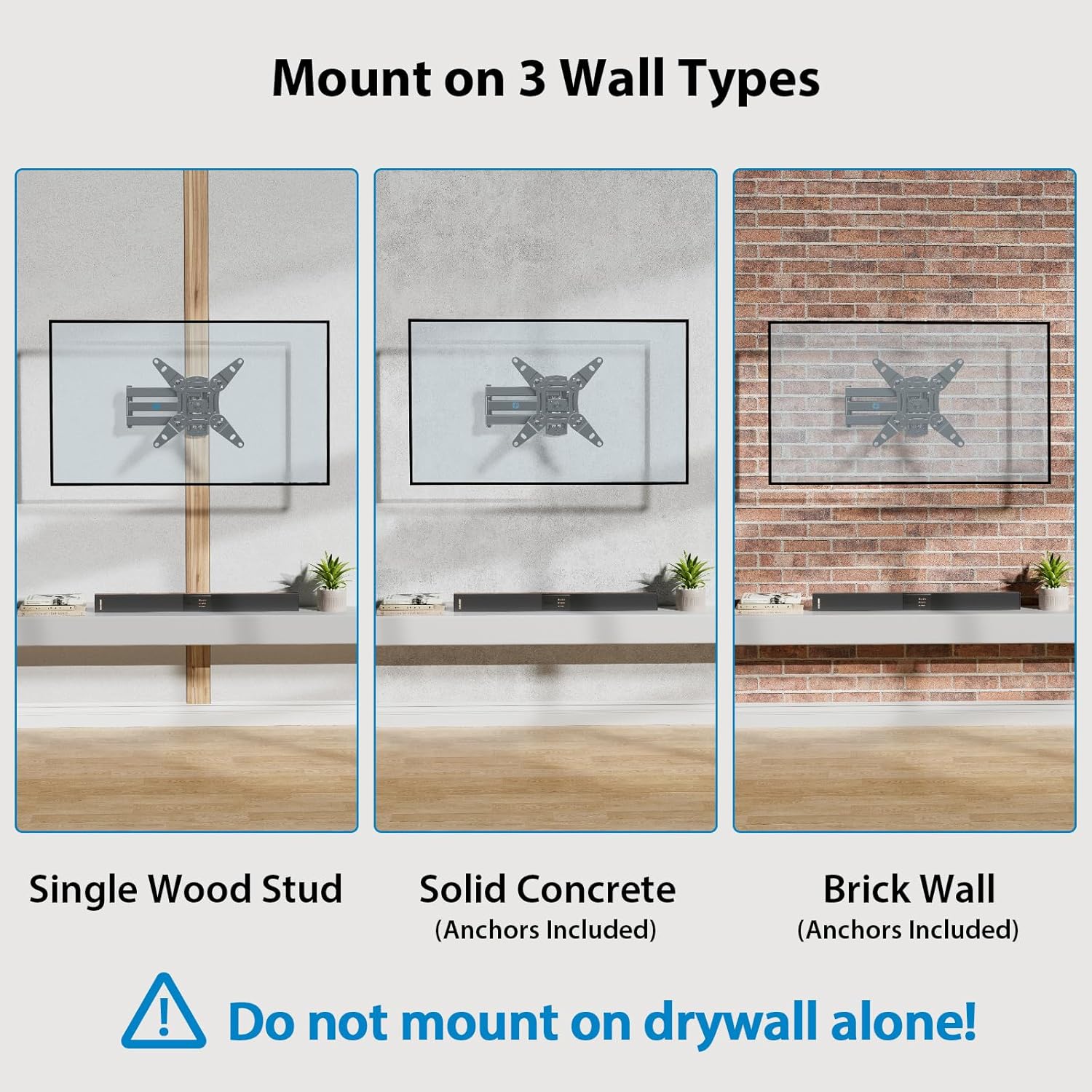 Full Motion TV Monitor Wall Mount Bracket Articulating Arms Swivel Tilt Extension Rotation for Most 13-42 Inch LED LCD Flat Curved Screen TVs & Monitors, Max VESA 200x200mm up to 44lbs by Pipishell - Image 5