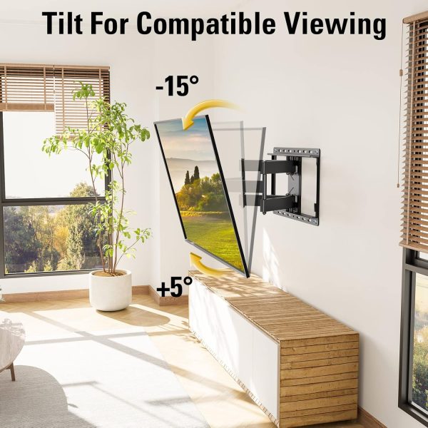 Mounting Dream TV Wall Mount for 32-65 Inch TV, TV Mount with Swivel and Tilt, Full Motion TV Bracket with Articulating Dual Arms, Fits 16inch Studs, Max VESA 400X400 mm, 99lbs, MD2380 - Image 3