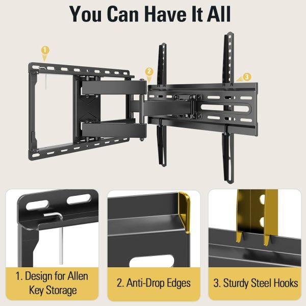 Mounting Dream UL Listed TV Mount for Most 37-75 Inch TV, Universal Tilt TV Wall Mount Fit 16", 18", 24" Stud with Loading Capacity 132lbs, Max Vesa 600 x 400mm, Low Profile Flat Wall Mount Bracket - Image 9