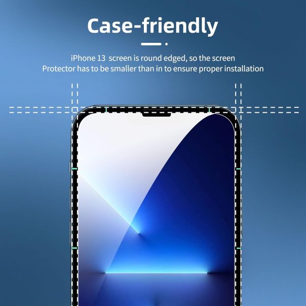 NEW'C 3 Pack Designed for iPhone 14, 13, 13 Pro (6.1") Screen Protector Tempered Glass, Case Friendly Anti Scratch Bubble Free Ultra Resistant - Image 3