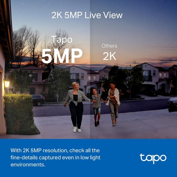 Tapo TP-Link Smart Video Doorbell Camera, Battery Powered, Chime Included, 2K 5MP, Color Night Vision, 2-Way Audio, Free AI Detection, Cloud/SD Card Storage, Works w/Alexa & Google Home, D230S1 - Image 2