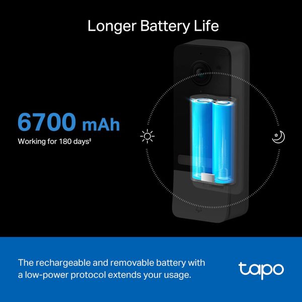 Tapo TP-Link Smart Video Doorbell Camera, Battery Powered, Chime Included, 2K 5MP, Color Night Vision, 2-Way Audio, Free AI Detection, Cloud/SD Card Storage, Works w/Alexa & Google Home, D230S1 - Image 5