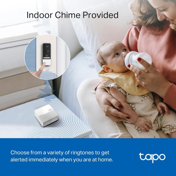 Tapo TP-Link Smart Video Doorbell Camera, Battery Powered, Chime Included, 2K 5MP, Color Night Vision, 2-Way Audio, Free AI Detection, Cloud/SD Card Storage, Works w/Alexa & Google Home, D230S1 - Image 8